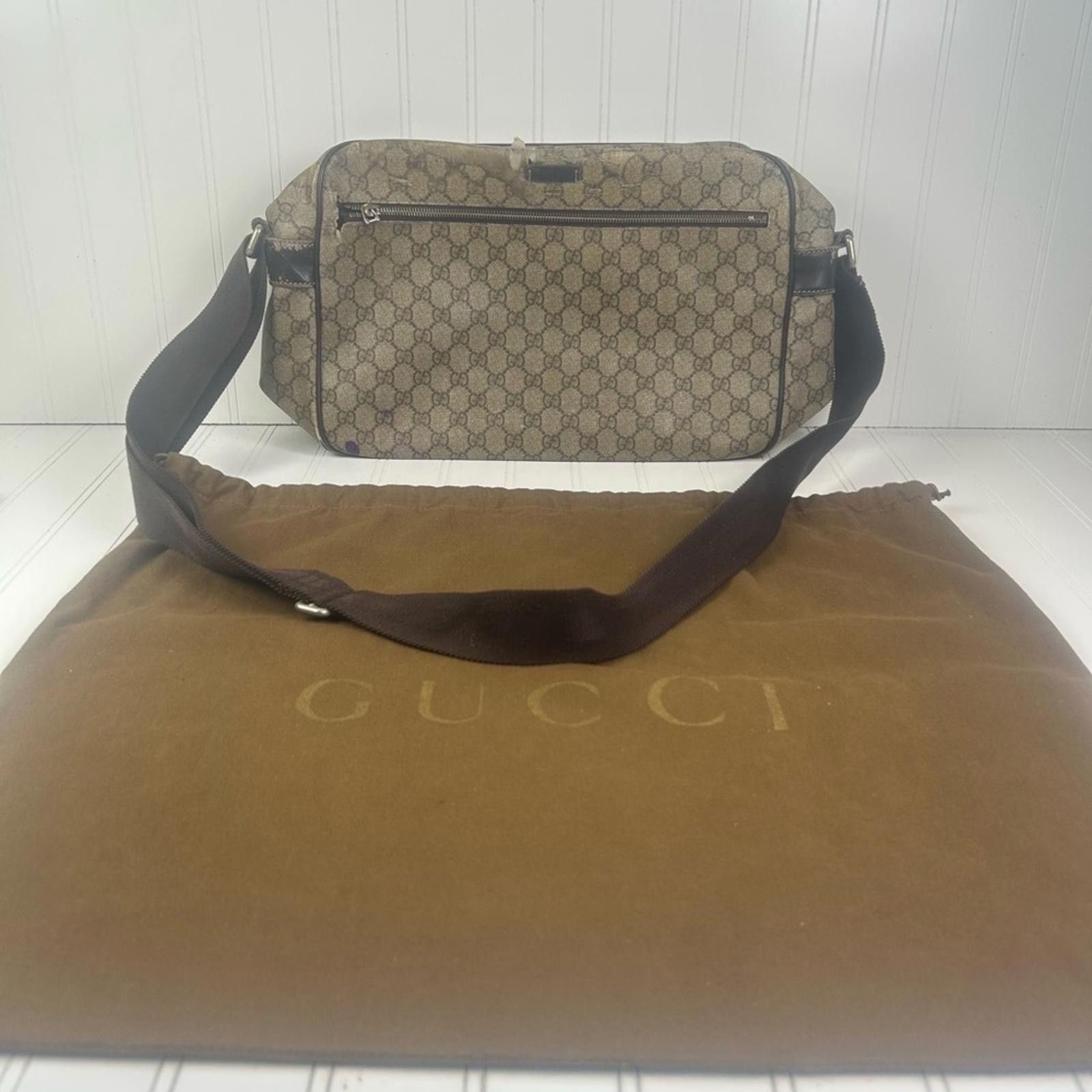 Gucci Gucci Vintage Beige Ebony Crossbody Bag and Drawstring Size ONE SIZE - 2 Thumbnail