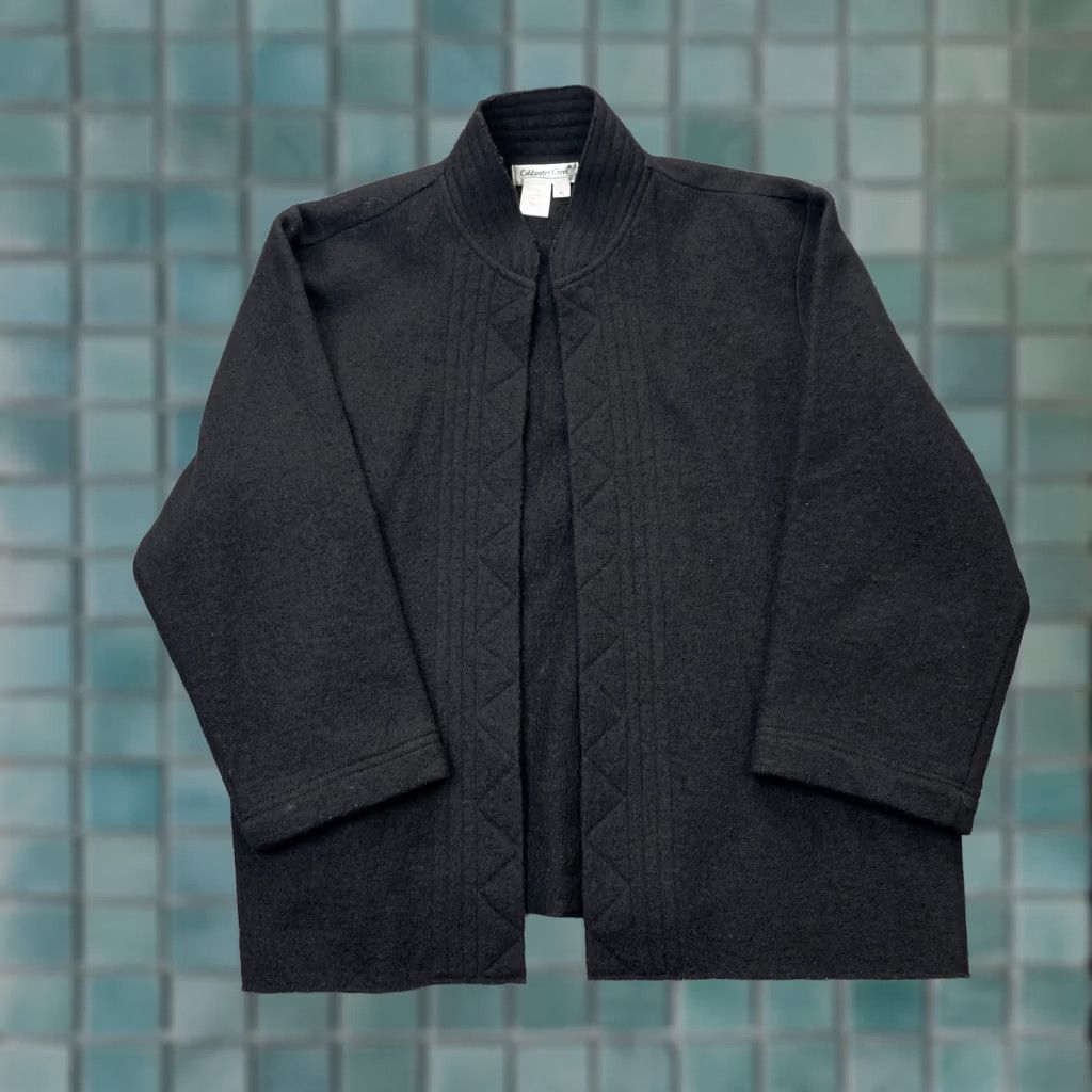 Coldwater Creek Coldwater Creek Jacket Womens XL Black Wool Coat Open Front Warm Winter Size XL / US 12-14 / IT 48-50 - 1 Thumbnail