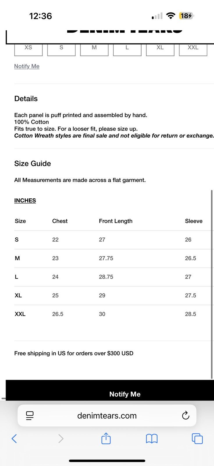 Denim Tears Cotton Wreath Hoodie