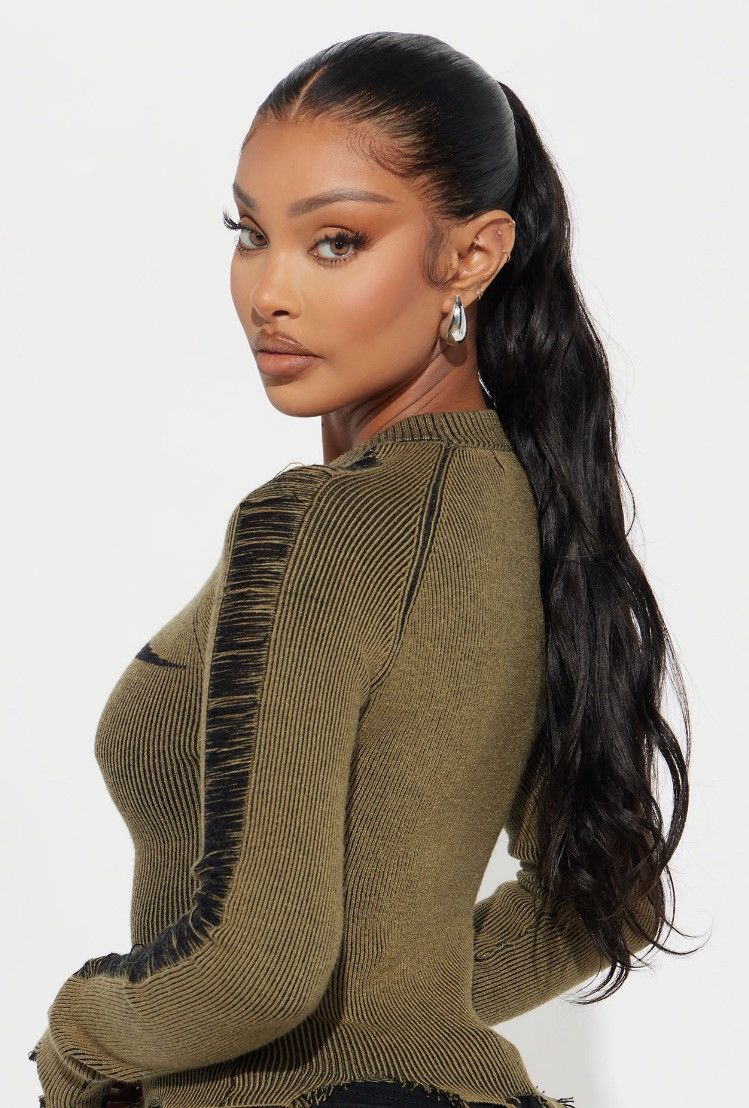Other You're A Star Marled Sweater - Olive/combo Size L / US 10 / IT 46 - 4 Thumbnail