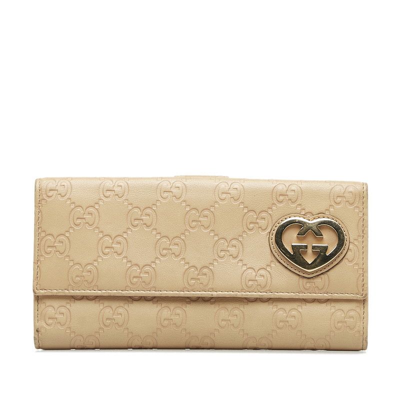 Gucci Gucci Gucci Leather GG Shima Lovely Heart Long Wallet 245723 Leather Long Wallet 245723 in Good Condition Size ONE SIZE - 1 Thumbnail