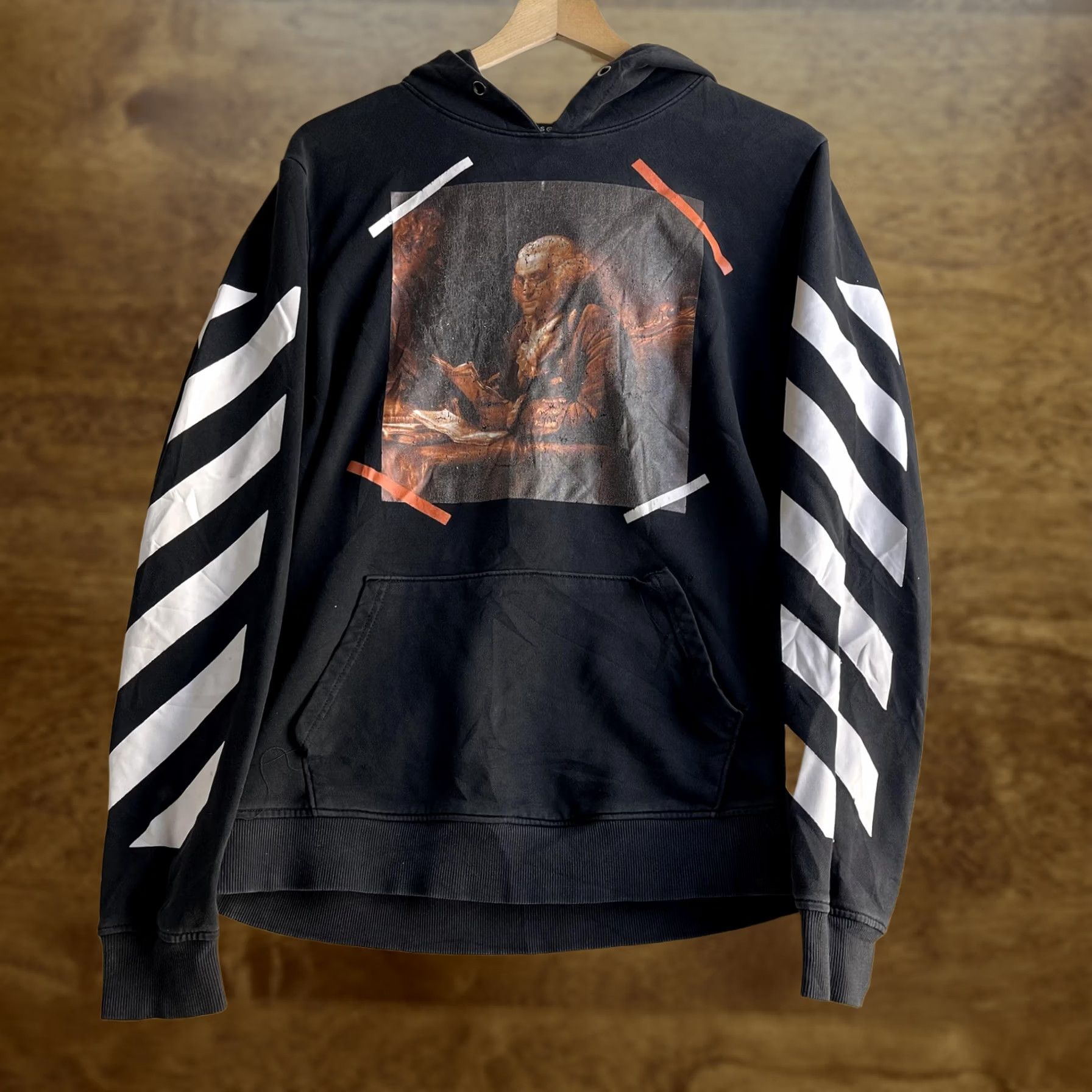 Hudson HUDSON Outerwear Hoodie Mens M Black Fleece Pullover Art Graphic Sweatshirt Size US M / EU 48-50 / 2 - 1 Thumbnail