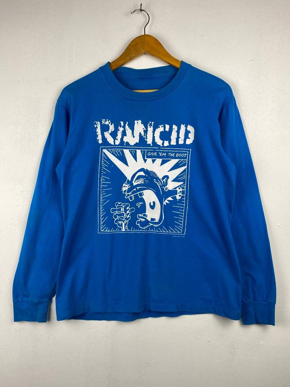 image of Band Tees x Rock Tees Vintage Rancid Longsleeves Band Tee Nice Design in Blue, Men's (Size Medium)