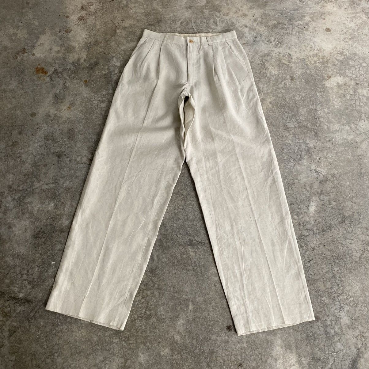 Issey Miyake 1980’s Issey Miyake Linen Pleated Baggy Trouser Pants Size US 28 / EU 44 - 2 Thumbnail