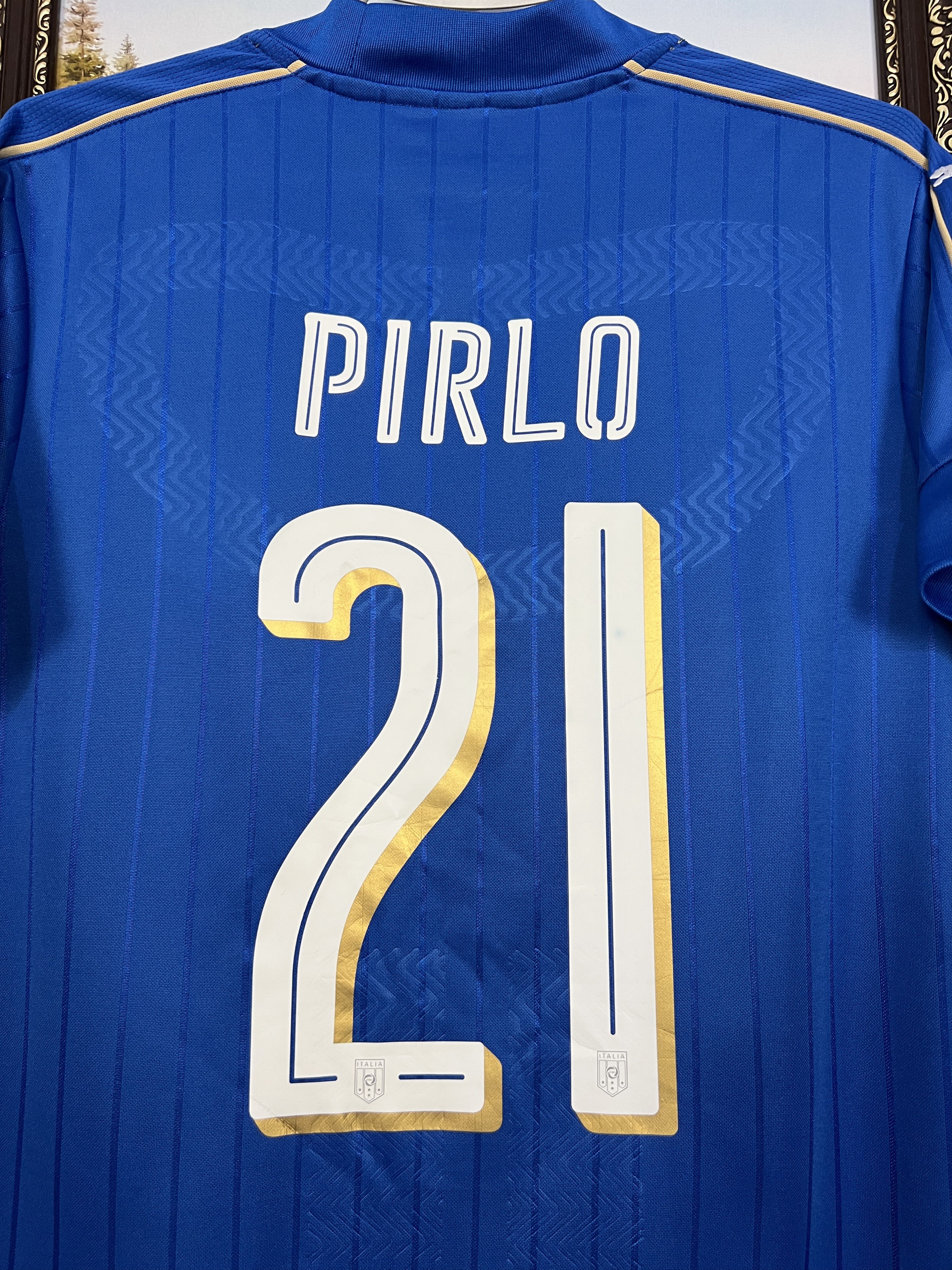 Puma Italy Home football shirt 2016 Soccer Puma #21 Pirlo Maglia Size US M / EU 48-50 / 2 - 2 Thumbnail