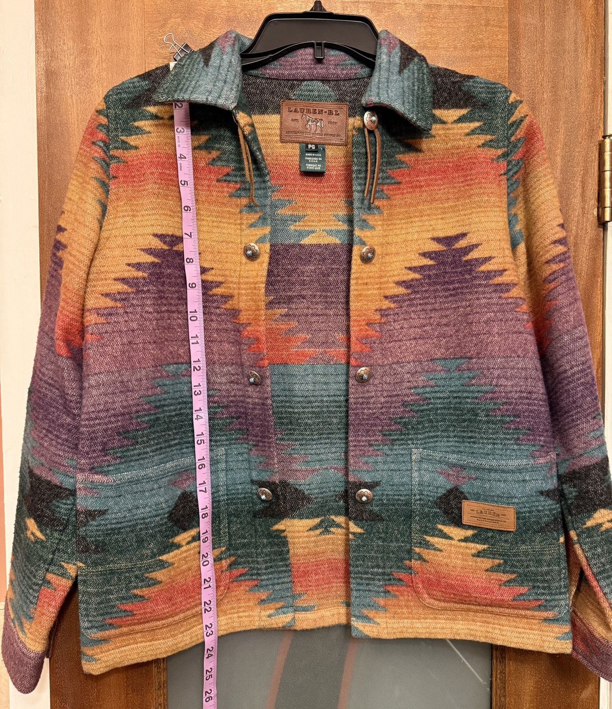 Ralph Lauren Ralph Lauren Vtg Aztec Wool Blend Concho Southwestern Jacket Size S / US 4 / IT 40 - 6 Thumbnail