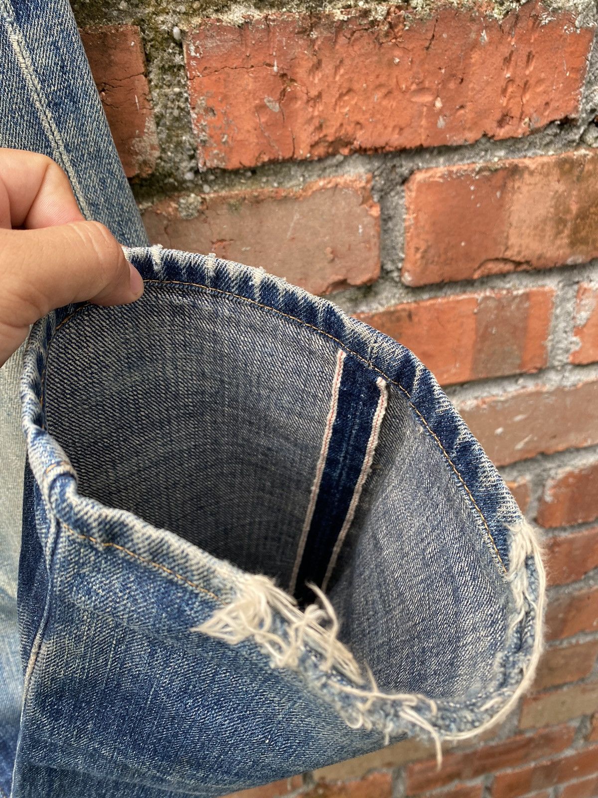 Levi's Vintage Clothing × Vintage W32x33.5 vintage levi's 502 redline big E distressed Size US 32 / EU 48 - 6 Thumbnail