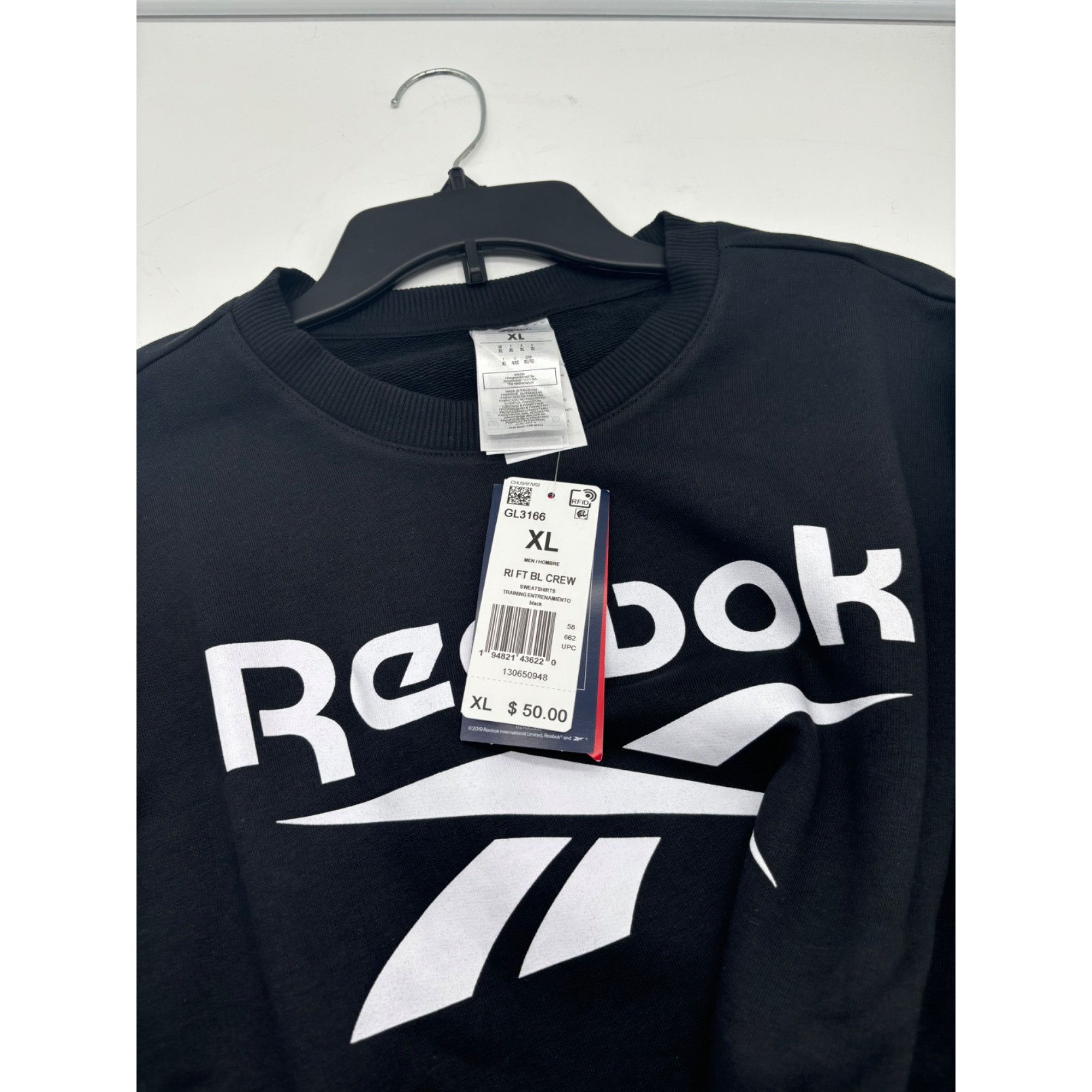 Reebok Reebok Men's Identity Big Logo Crew in Black, Sz. XL Size US XL / EU 56 / 4 - 5 Thumbnail