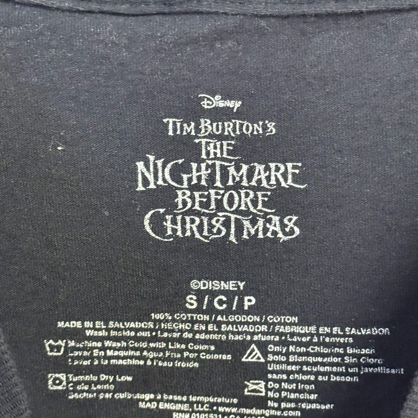 Disney Nightmare Before Christmas Tim Burton T Shirt Adult Small Bl Size US S / EU 44-46 / 1 - 4 Thumbnail
