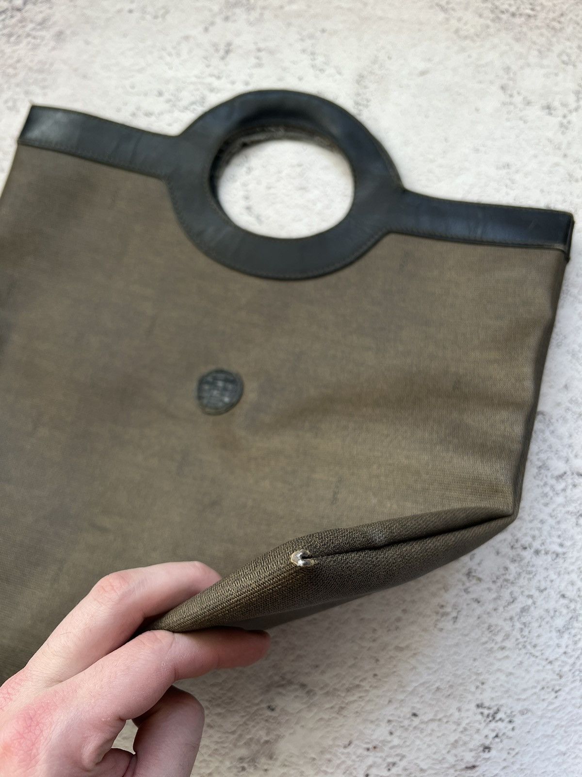 Fendi × Vintage Vintage Fendi Porthole Handle Logo Shopping Tote Size ONE SIZE - 7 Thumbnail