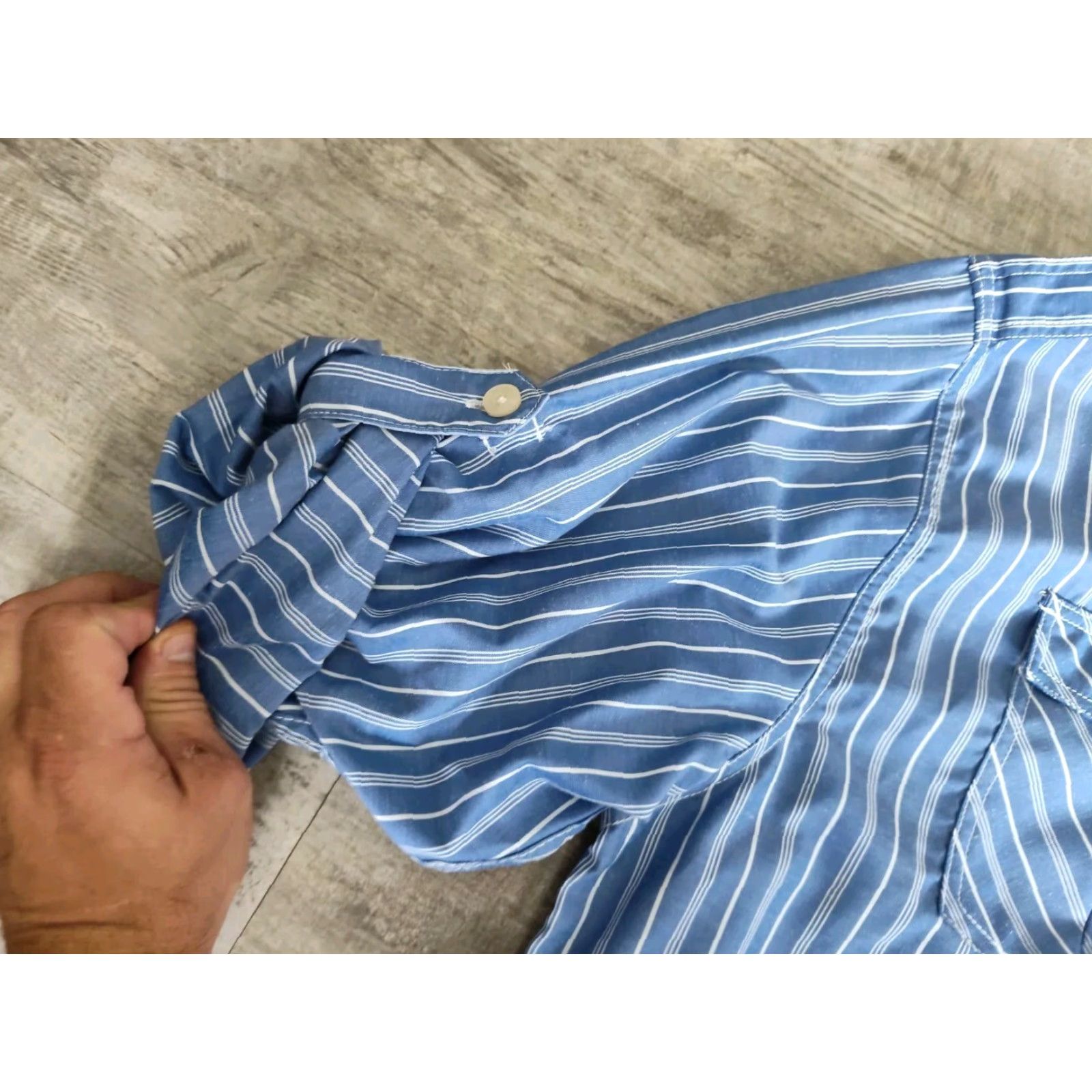 Akademiks Akademiks 4XL Shirt Button-Up Long Sleeve Striped Blue Size US XXL / EU 58 / 5 - 7 Thumbnail