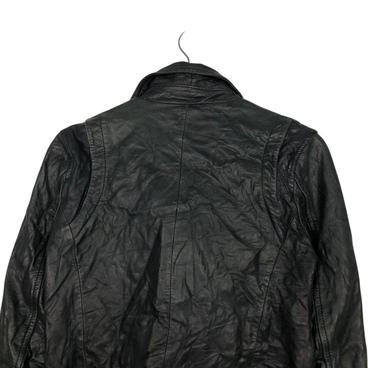 Japanese Brand 🔥VINTAGE BIKER LEATHER JACKET DOUBLE COLLAR STRADIVARIUS Size US S / EU 44-46 / 1 - 11 Thumbnail