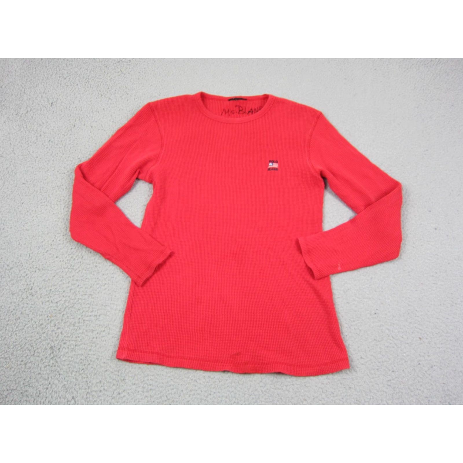 Polo Ralph Lauren VINTAGE Ralph Lauren Polo Jeans Thermal Shirt Mens S Red Knit 90s Polo Jeans Shirts Size US S / EU 44-46 / 1 - 2 Thumbnail