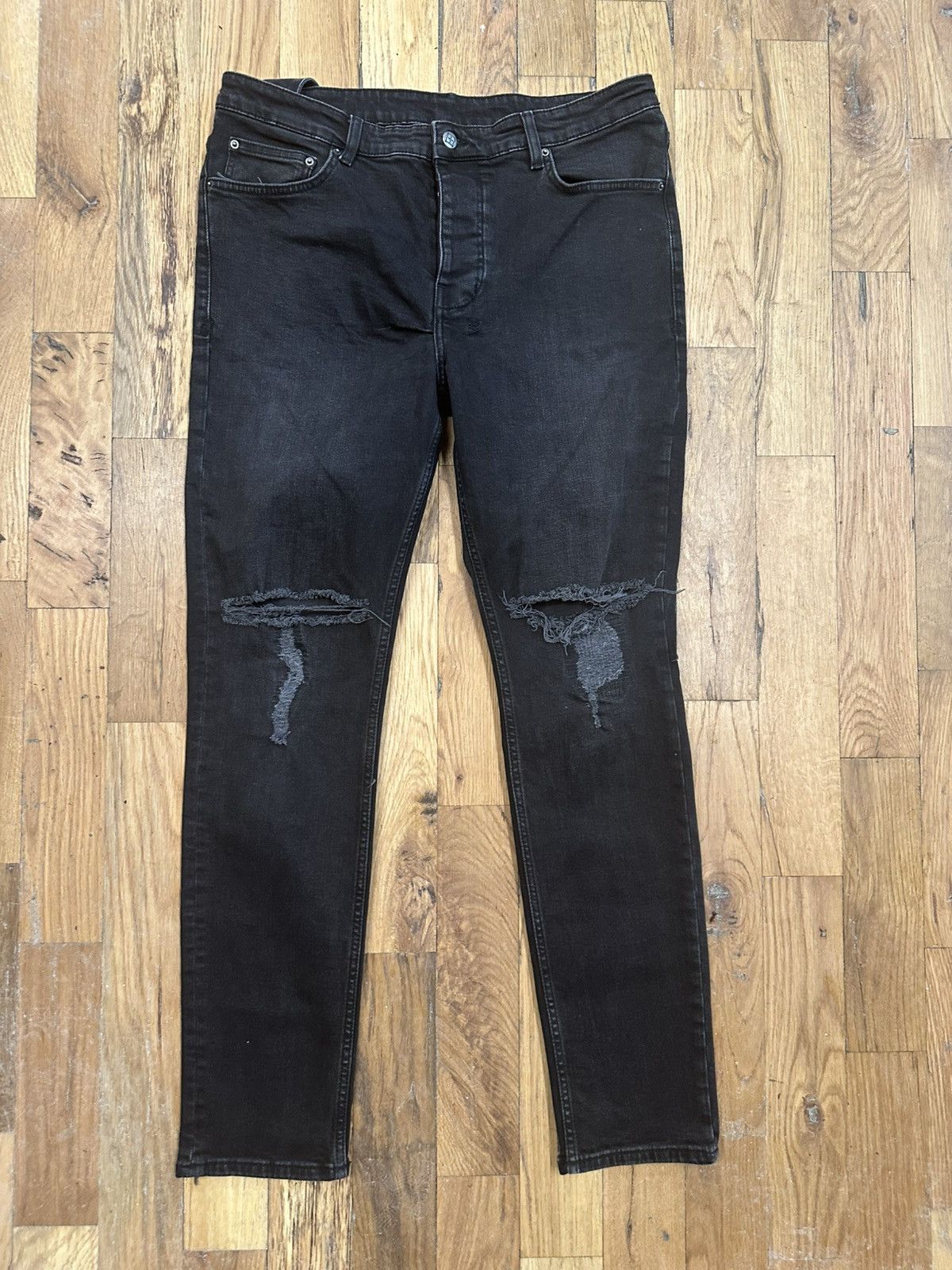 Ksubi Ksubi Knee Rip Distress Black Denim Jeans Size 36 Size US 36 / EU 52 - 1 Thumbnail