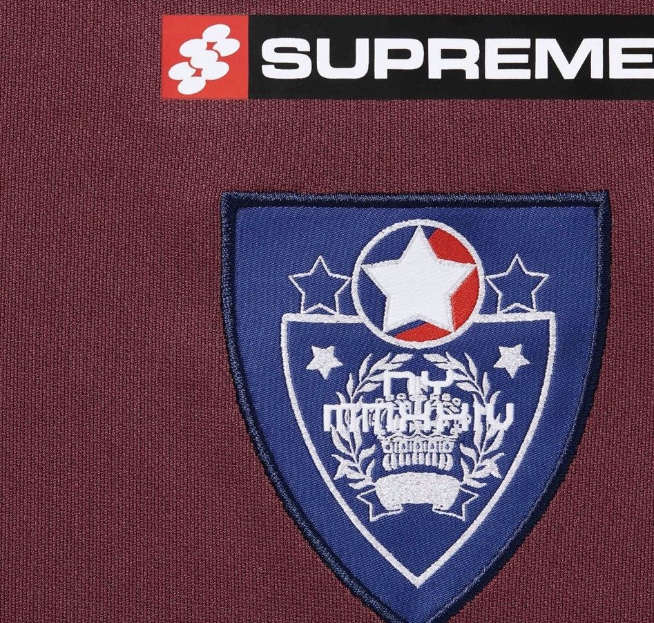 Supreme Supreme Maroon Crest Soccer Jersey Size US L / EU 52-54 / 3 - 3 Thumbnail