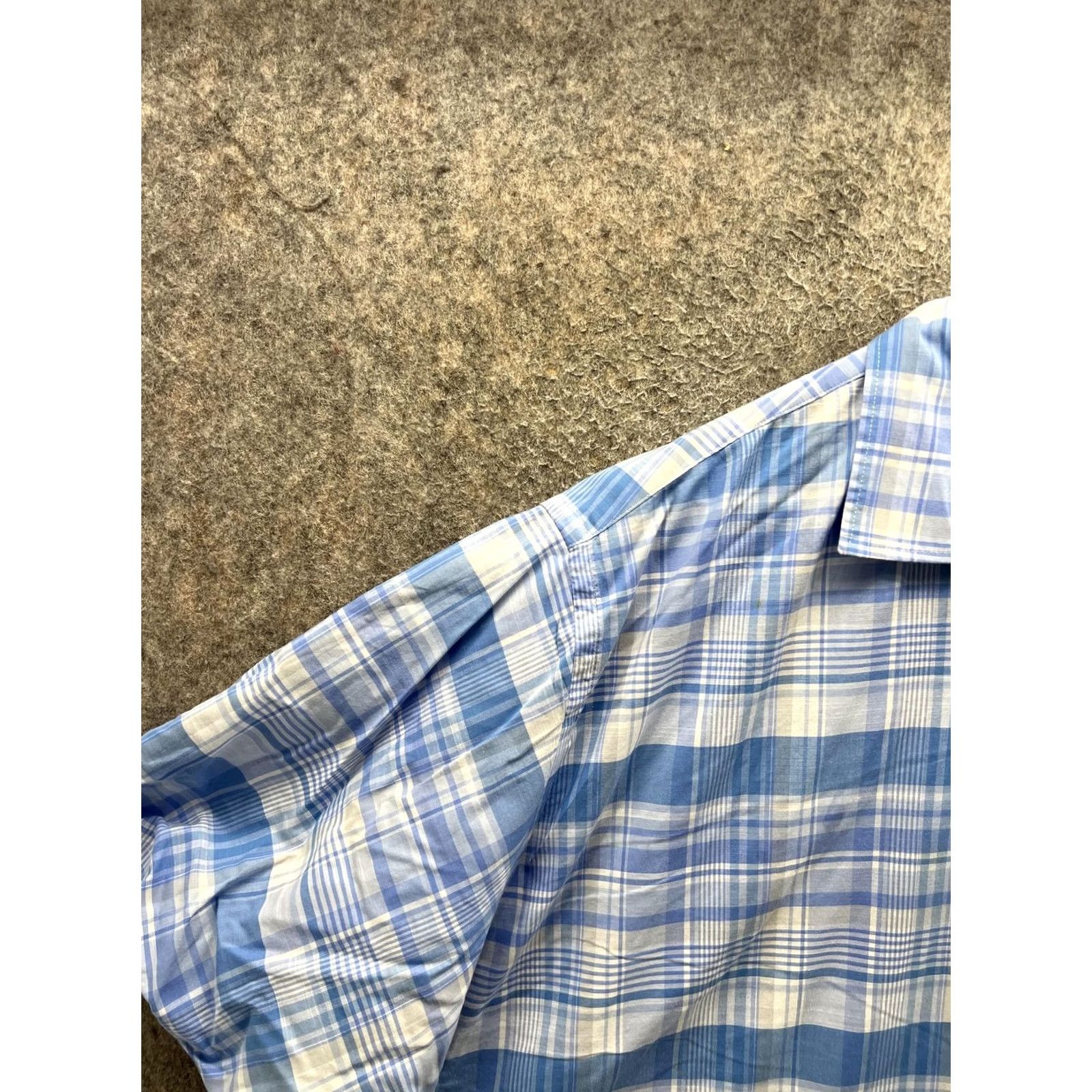 Peter Millar Peter Millar Shirt Mens 2XL Blue Plaid Short Sleeve Button Front Casual Woven Size US XXL / EU 58 / 5 - 7 Thumbnail