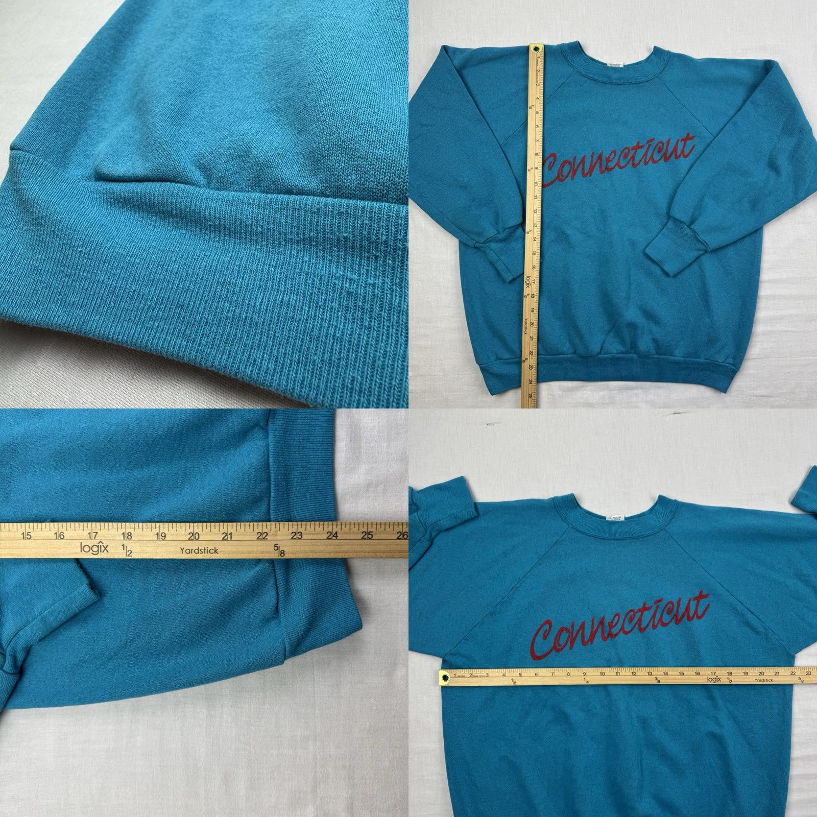 Vintage VINTAGE Connecticut Sweatshirt Adult Large Crewneck 1980s Pullover America USA Signal Blue Cotton Polyester Mens Size US L / EU 52-54 / 3 - 8 Thumbnail
