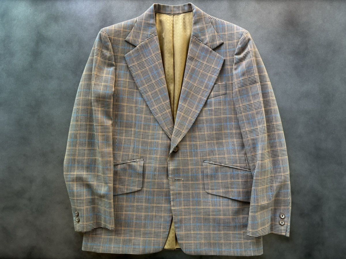 Savile Row × Vintage Vintage Plaid Blazer 70s Savile Row Sports Coat Union Made Size 34S - 9 Thumbnail