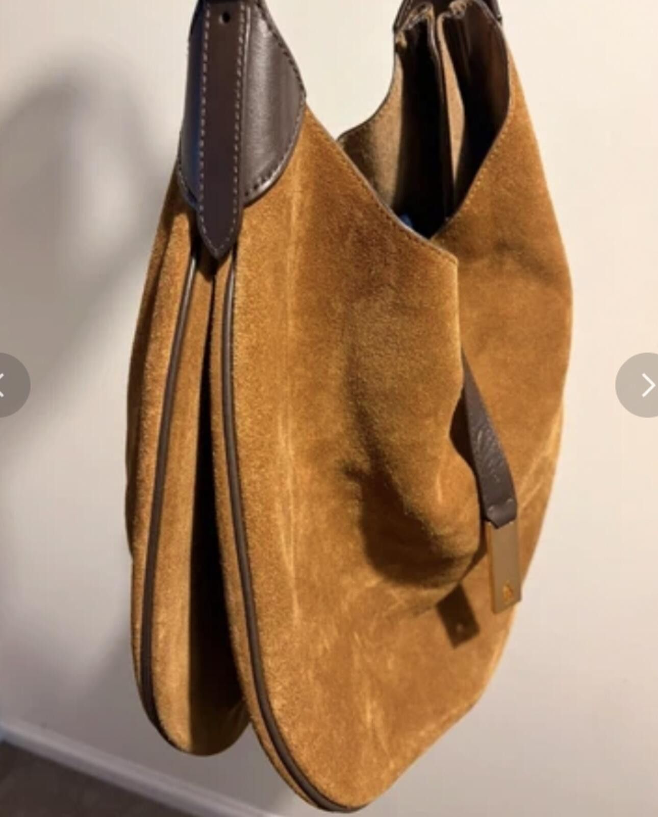 Polo Ralph Lauren Polo ID Ralph Lauren Women's Brown Suede Large Shoulder Bag Size ONE SIZE - 7 Thumbnail