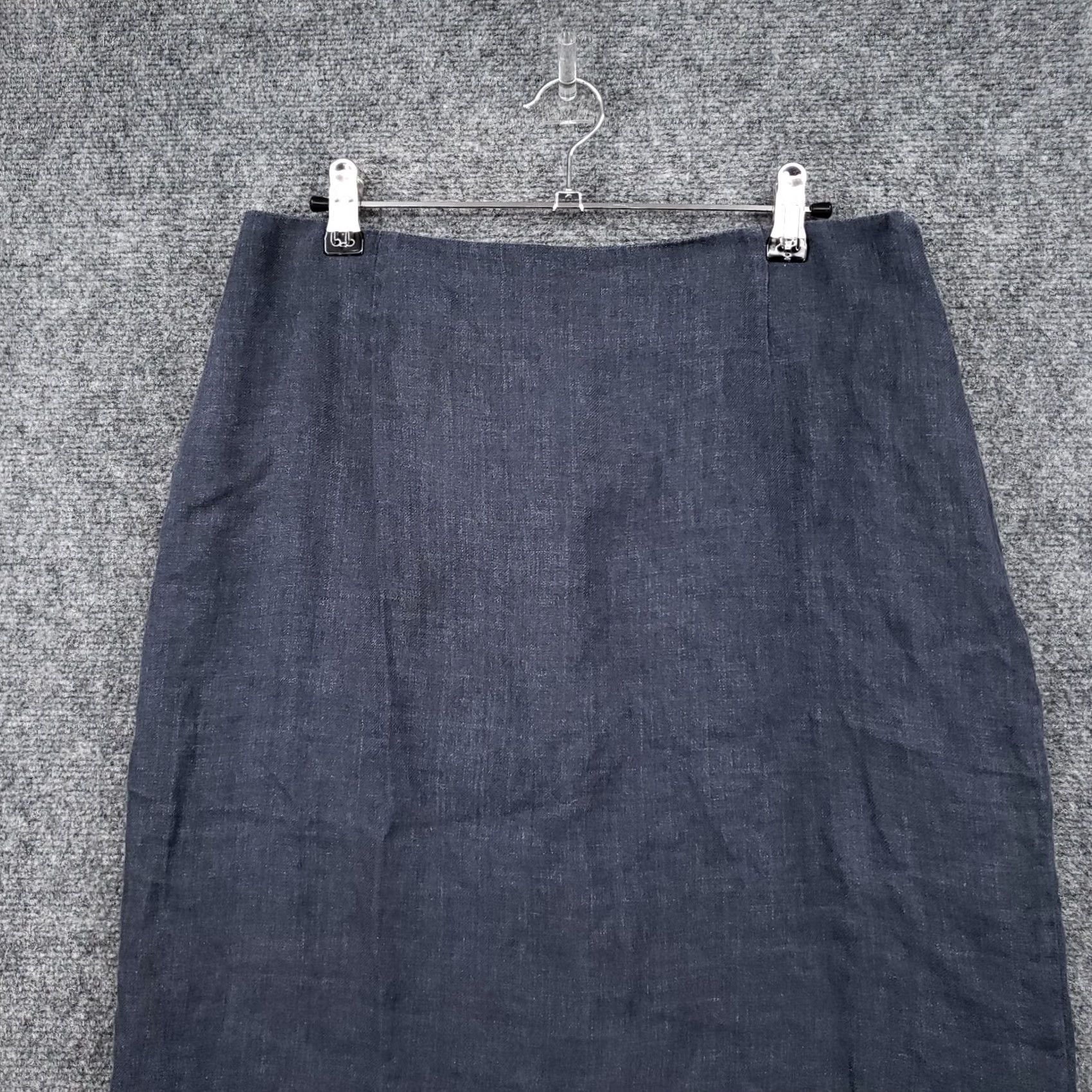 Brooks Brothers VINTAGE Brooks Brothers Skirt Womens Blue Mini Pencil Lined Career Size 12 Side Slit Zip Size 34" / US 12 / IT 48 - 3 Thumbnail