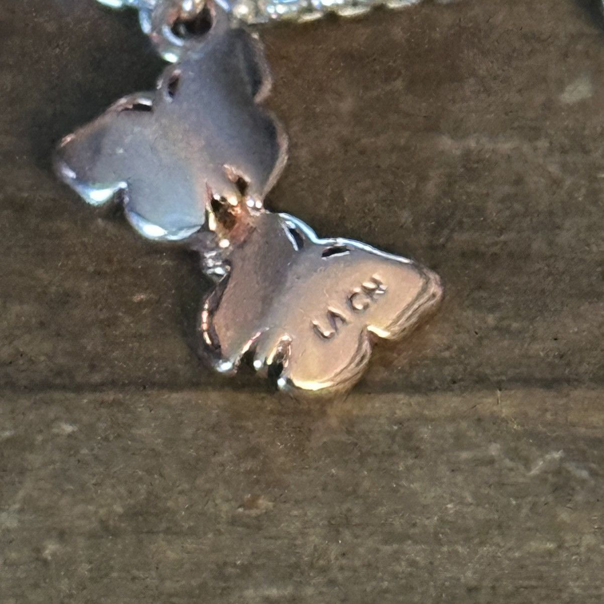 Other Silver hearts, crystals & rose gold butterfly charm necklace Size ONE SIZE - 7 Thumbnail