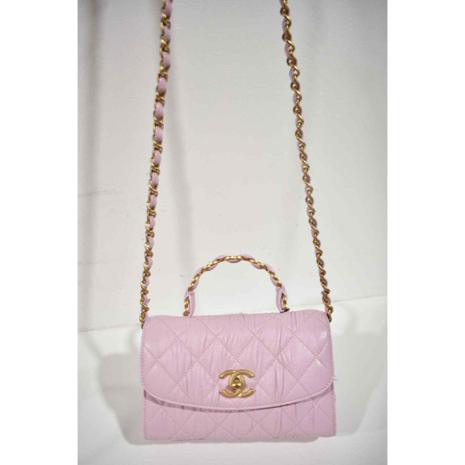 Chanel Chanel Mini Flap Top Handle Gold Chain Quilted Crossbody Bag Size ONE SIZE - 4 Thumbnail