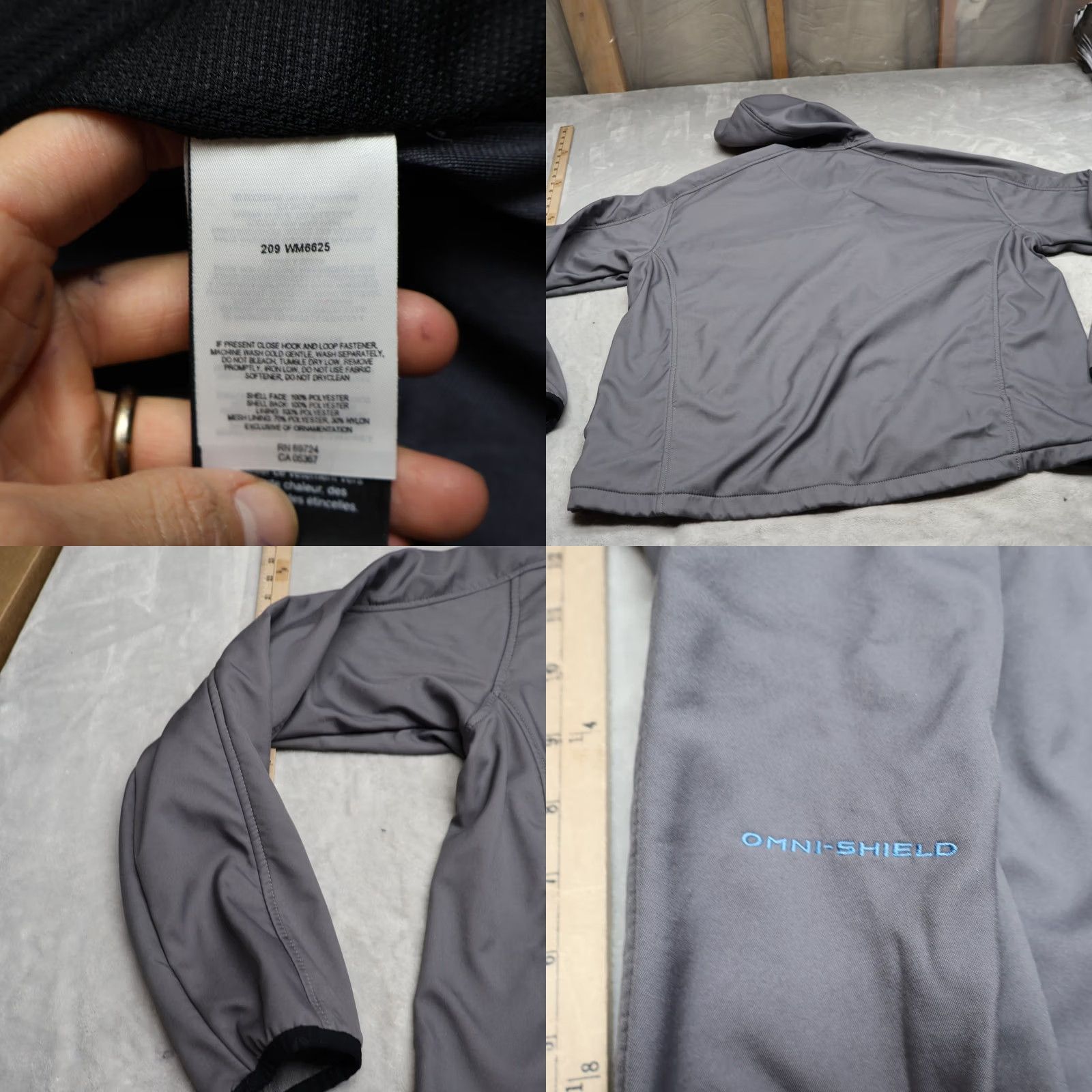 Rains Columbia Jacket Mens XXL Grey Softshell Rain Wind Full Zip Hooded Outdoor Hiking Size US XXL / EU 58 / 5 - 8 Thumbnail