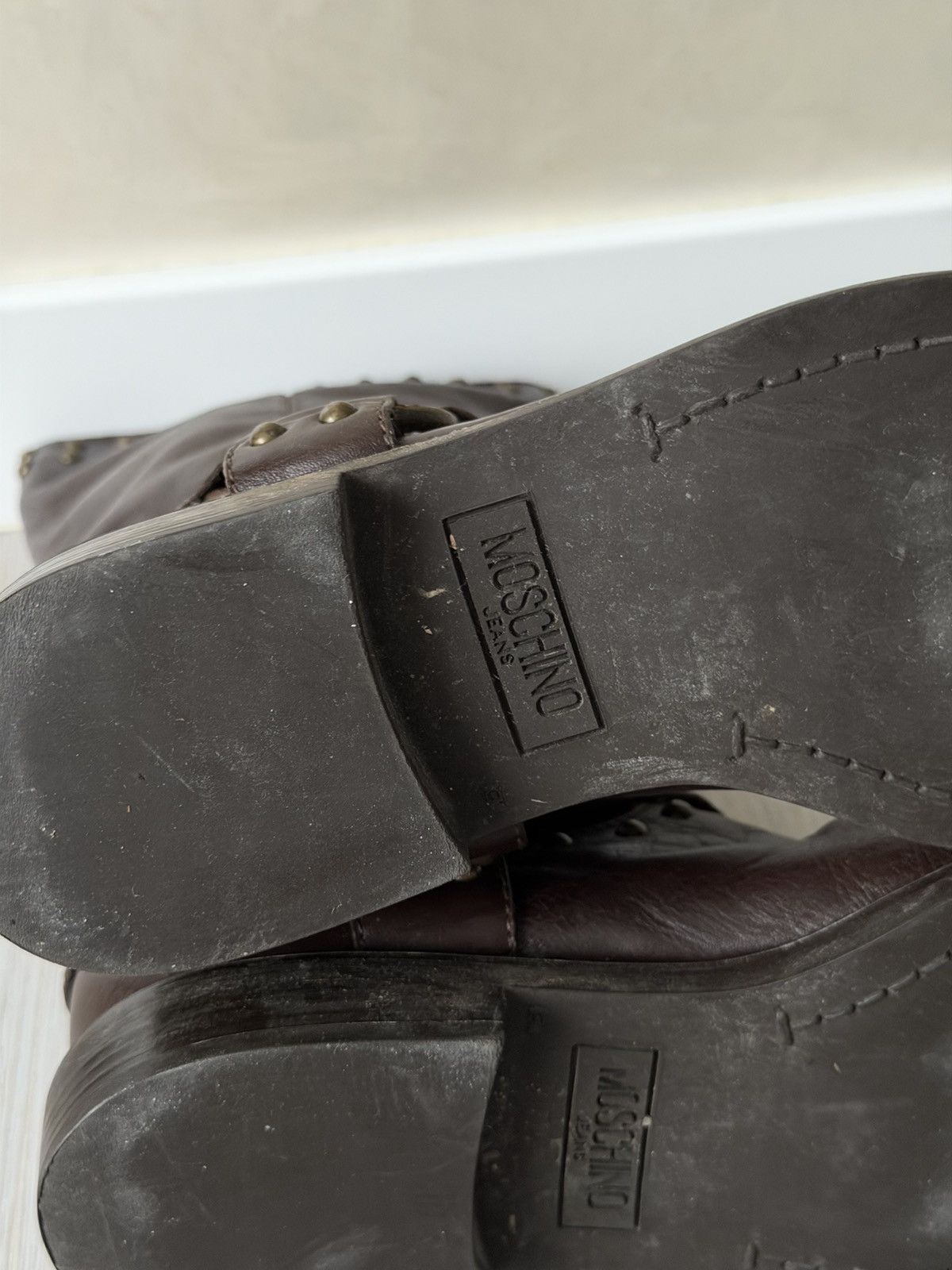 Moschino Vintage Italian AS 98 Rick Owens Style Leather Cowboy Boots Size US 8 / EU 41 - 13 Thumbnail
