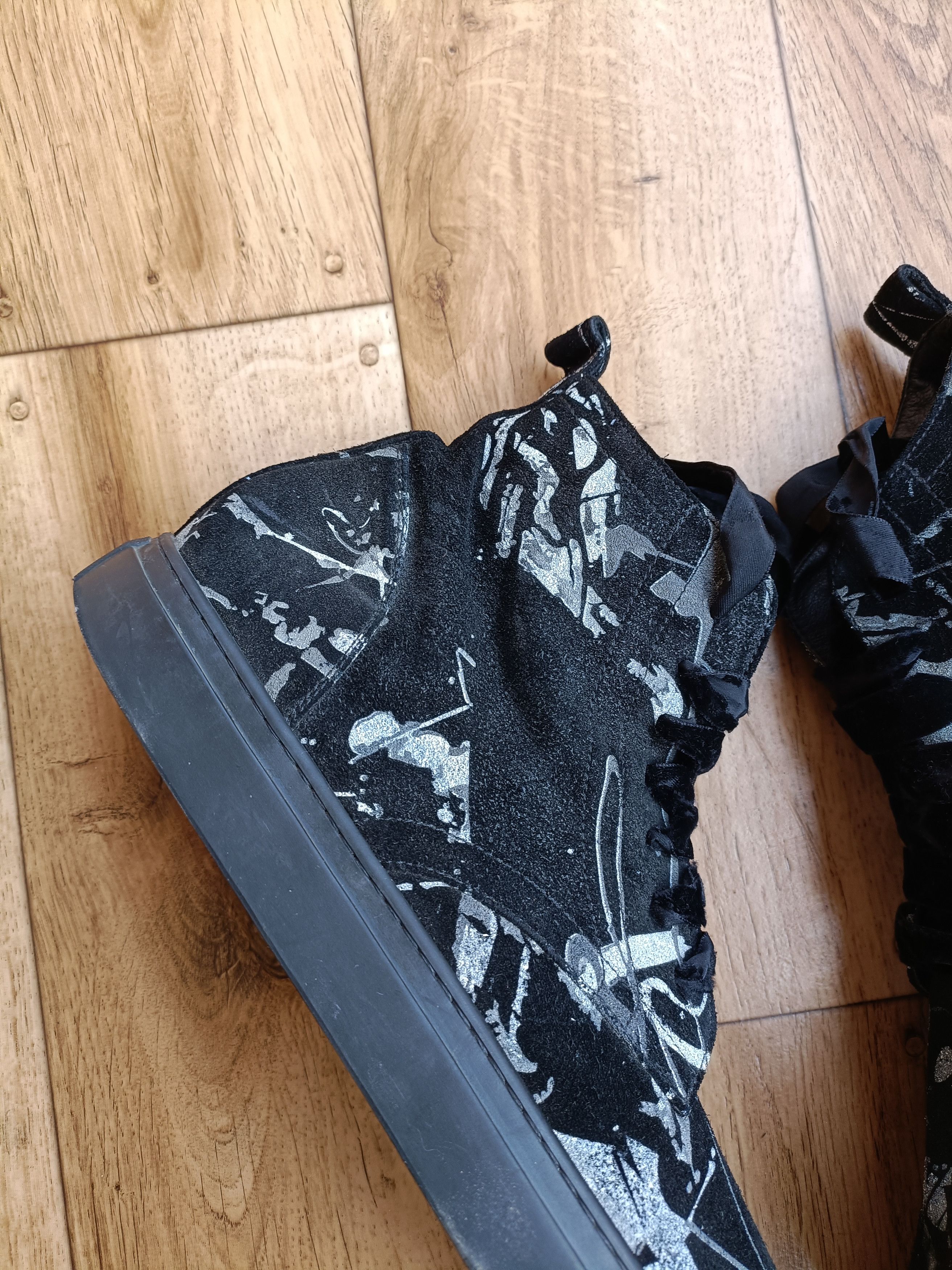 Ann Demeulemeester Ann Demeulemeester Black Suede Splatter Size US 12 / EU 45 - 6 Thumbnail
