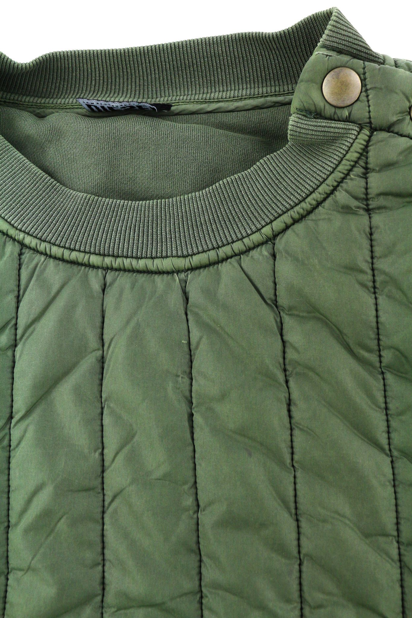 Diesel S-HOLTY L Green Quilted Crew Logo Sweatshirt 40122 Size US L / EU 52-54 / 3 - 15 Thumbnail