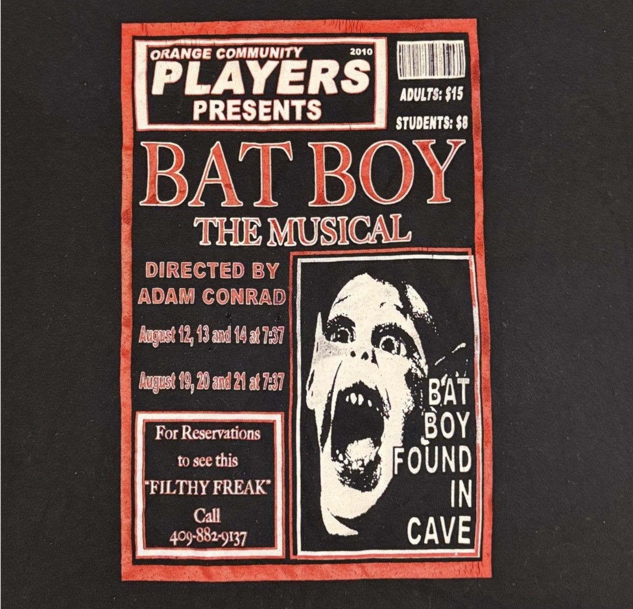 Gildan Vintage Bat Boy The Musical Shirt Y2K XL Goth Funny Indie Size US XL / EU 56 / 4 - 3 Thumbnail