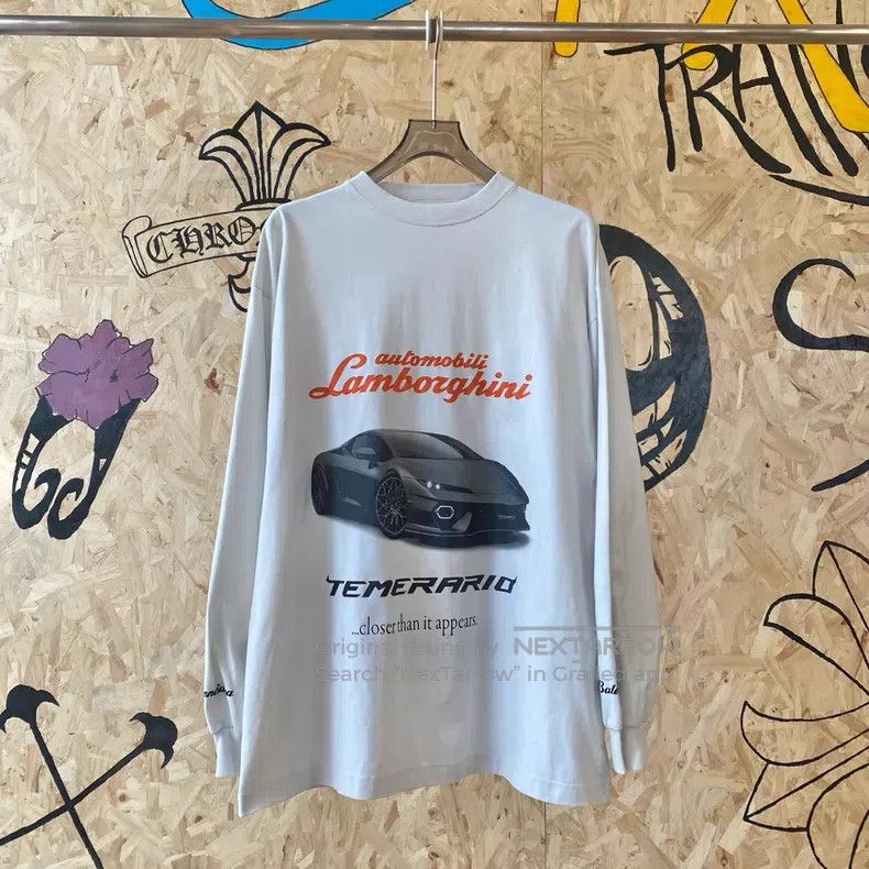 Balenciaga Balenciaga Car Printed Round Neck Drop Shoulder Long Sleev Size US S / EU 44-46 / 1 - 1 Thumbnail
