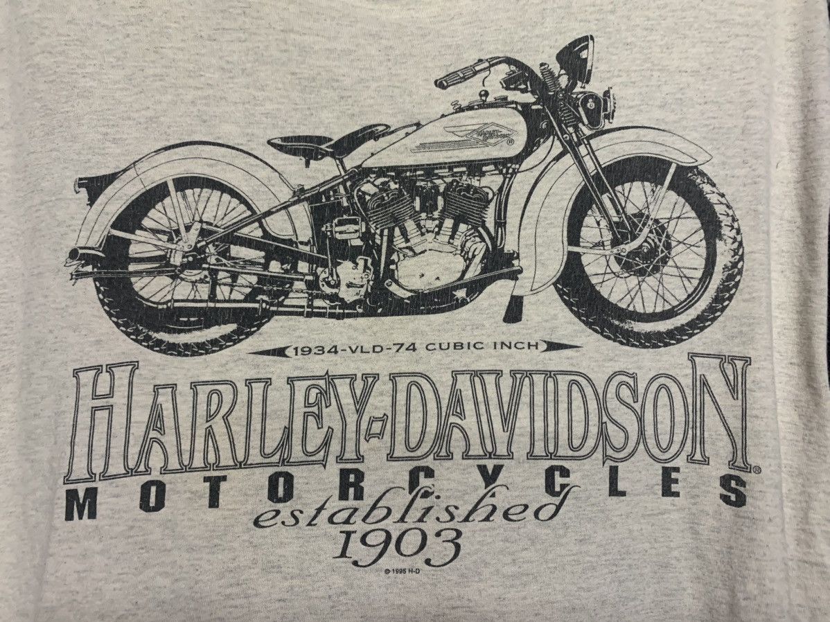 Harley Davidson × Vintage Vtg 1995 Harley Davidson T-shirt 1934 Vld Motorcycle Size US L / EU 52-54 / 3 - 17 Thumbnail