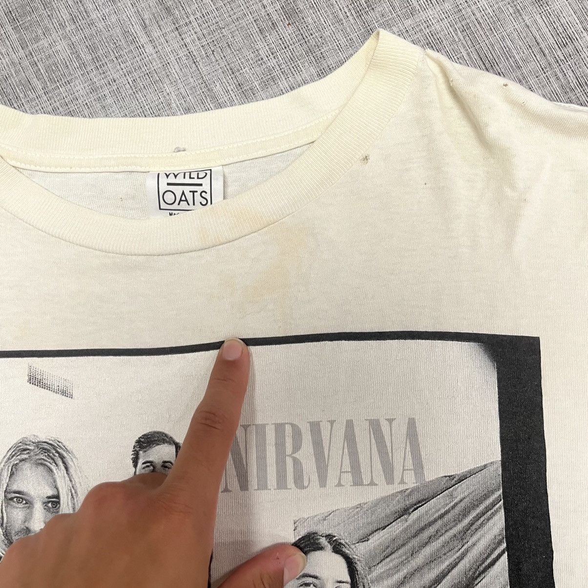 Band Tees × Nirvana × Vintage VTG 1996 Nirvana Kurt Kobain Group Picture Tee Size US L / EU 52-54 / 3 - 3 Thumbnail