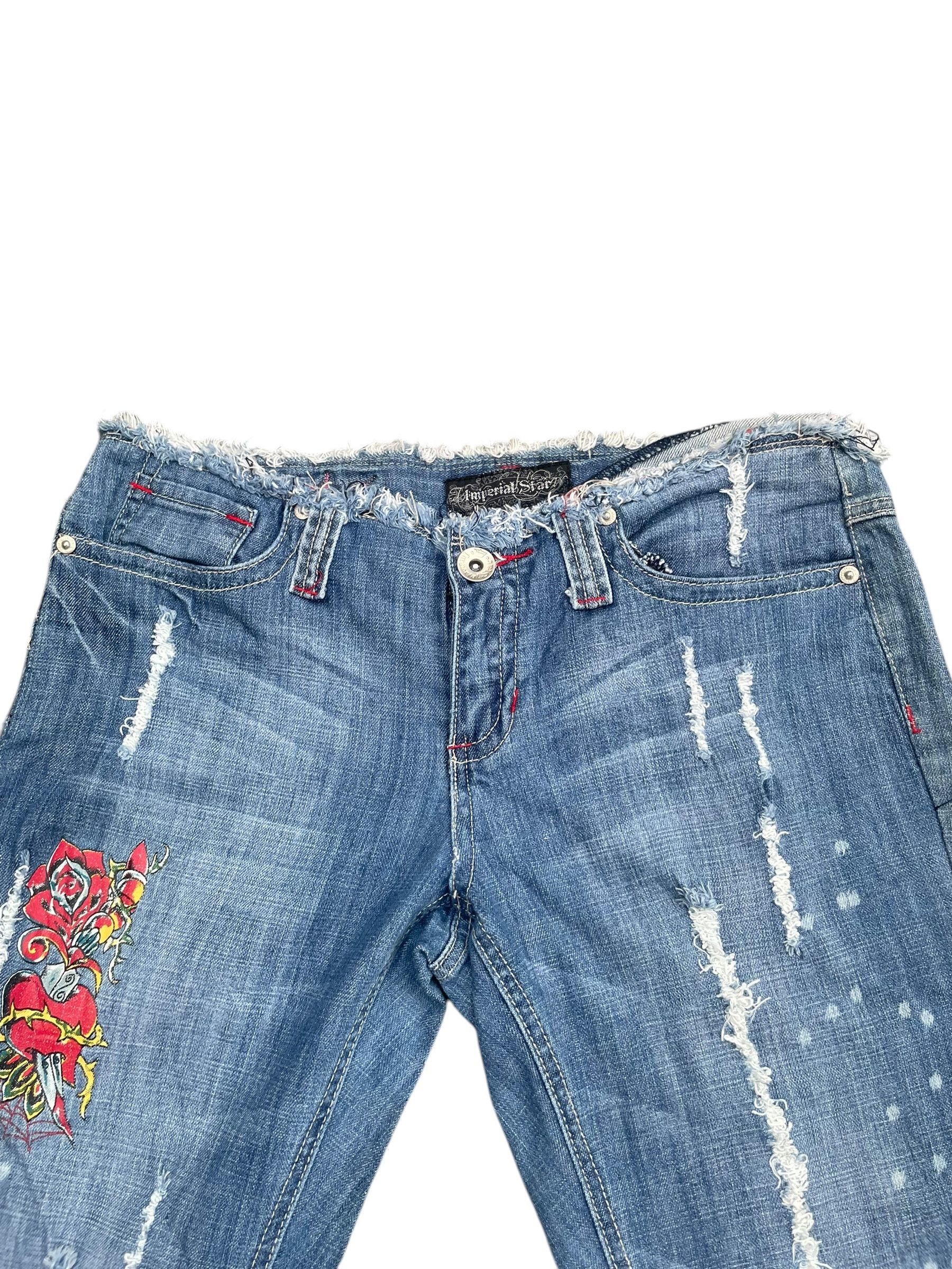 Imperial Imperial Star Flare Distresed Denim Size 33" - 2 Thumbnail
