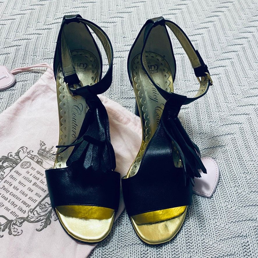 Juicy Couture Juicy Couture black tassel Erica heels Size US 8.5 / IT 38.5 - 3 Thumbnail