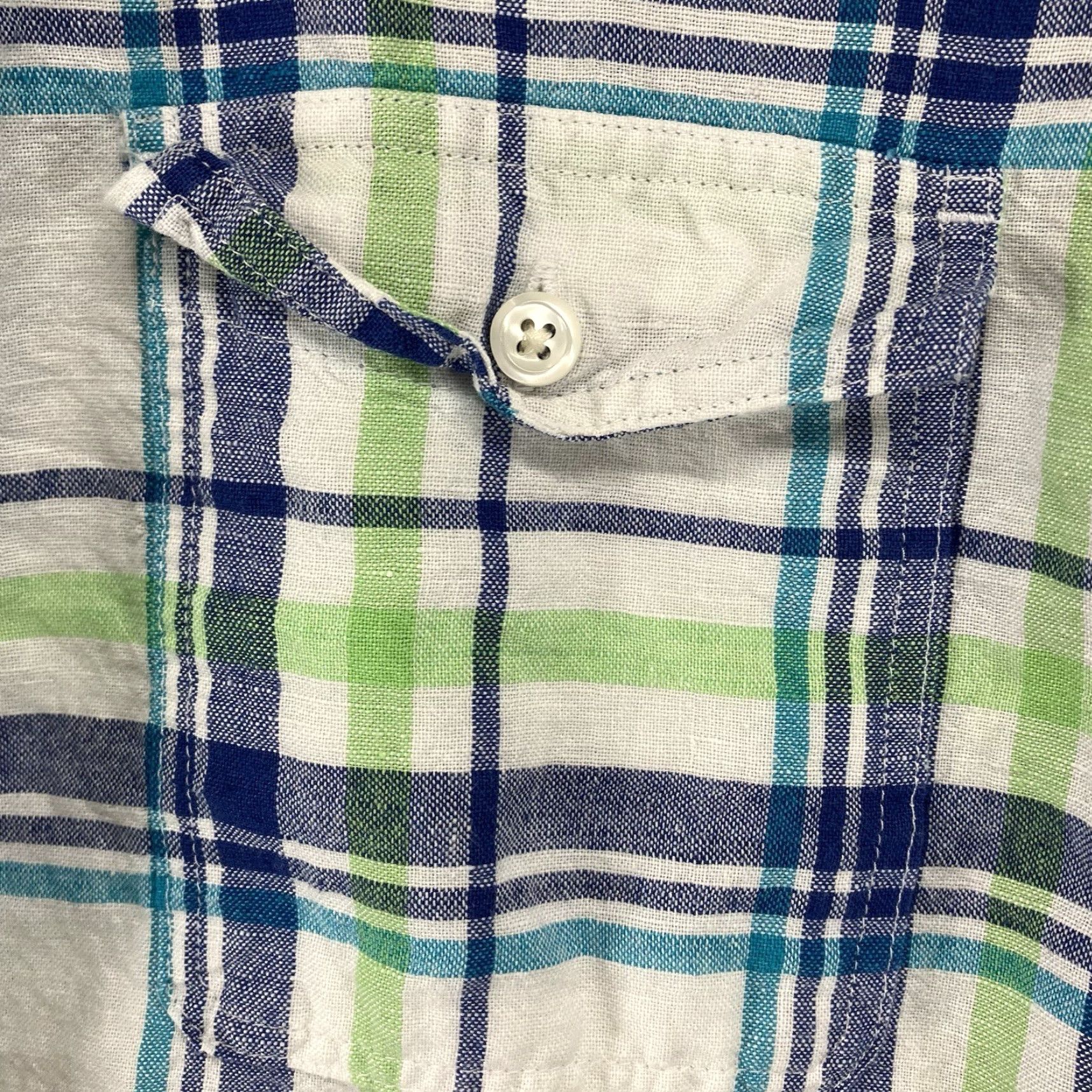 Express Express Linen Shirt Mens Plaid Button-Up Colorful Breathable Casual Workwear Shirt L Size US L / EU 52-54 / 3 - 5 Thumbnail