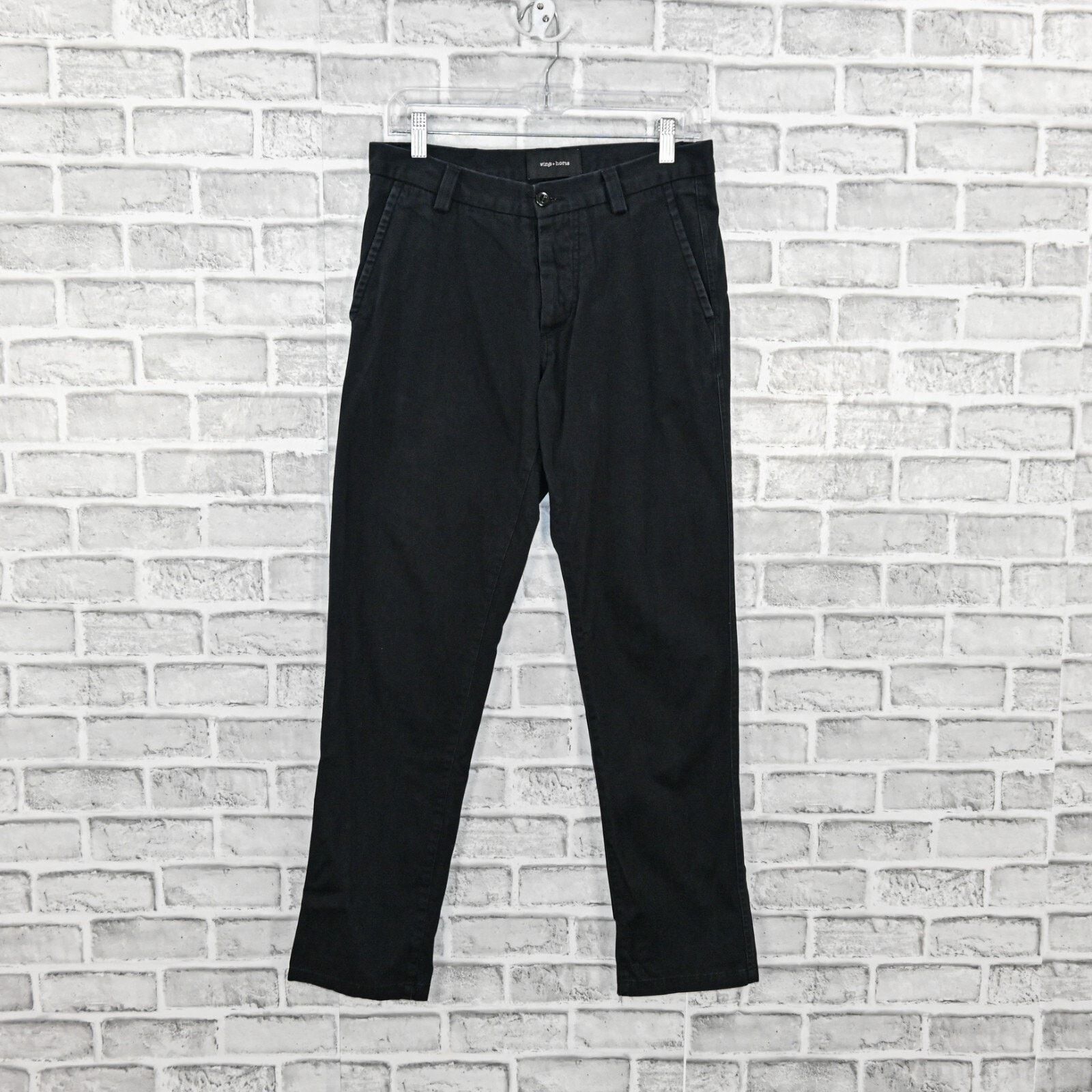 Wings + Horns Wings + Horns Men's black twill Chino Pants button fly Size US 30 / EU 46 - 1 Thumbnail