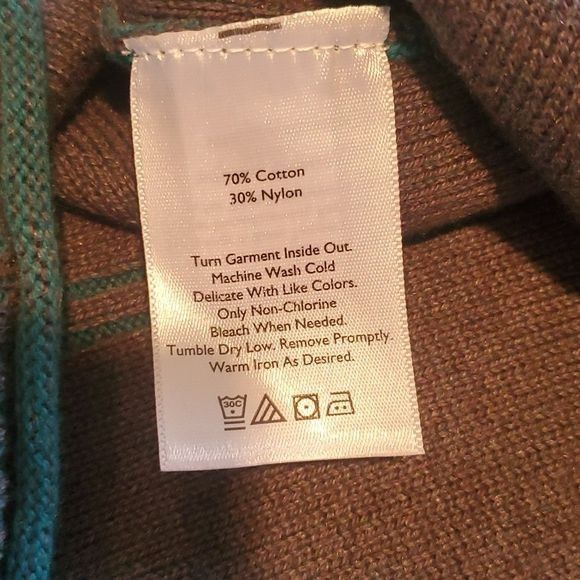 Eddie Bauer Eddie Bauer Long Slv Teal Sweater with Cable Knit Trim Sz. S Size S / US 4 / IT 40 - 9 Thumbnail