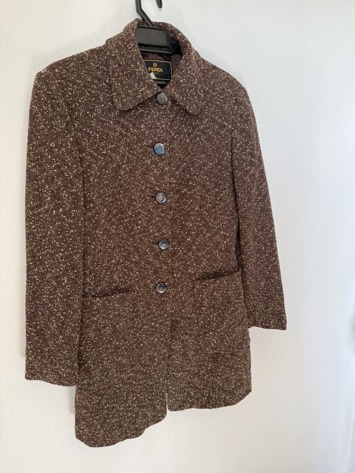 Fendi Autumn Whispers Vintage Fendi Tweed Coat Earthbound Elegance Size M / US 6-8 / IT 42-44 - 2 Thumbnail