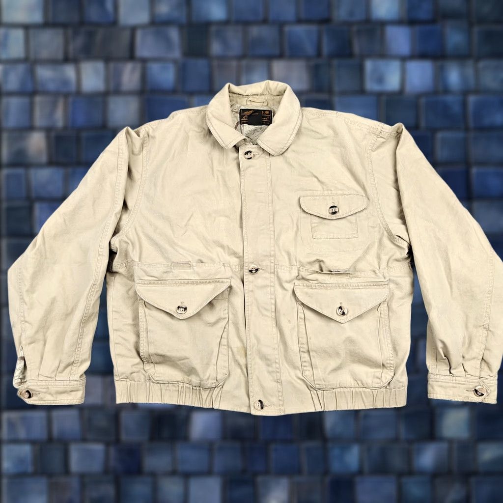 Eddie Bauer VINTAGE Eddie Bauer Jacket Mens Large Beige Canvas Map Lined Windbreaker Outdoor Jacket Size US L / EU 52-54 / 3 - 1 Thumbnail