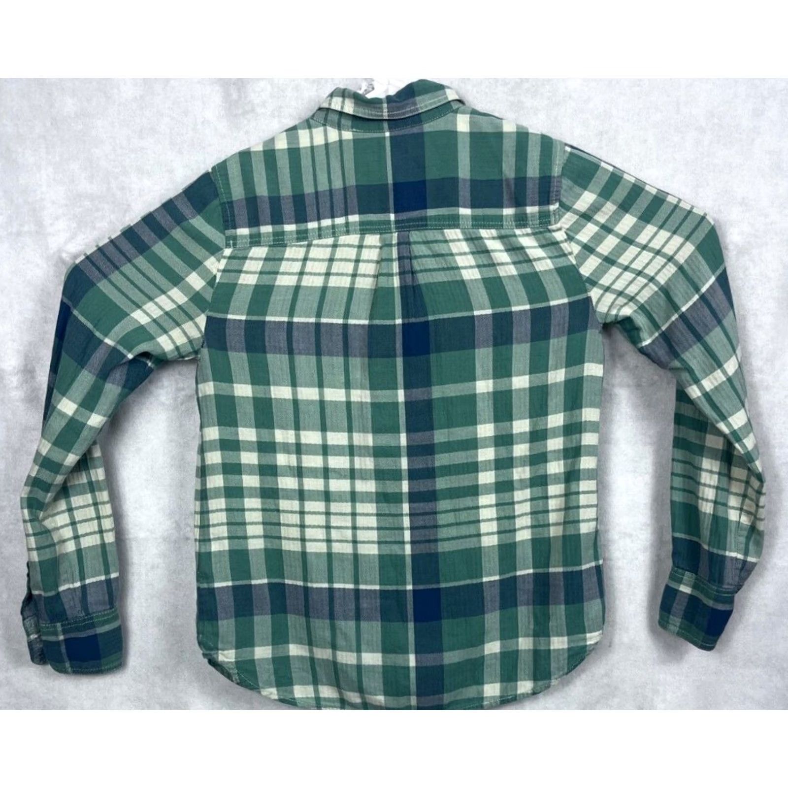 J.Crew J.CREW Button-Up Shirt Women XS Green Plaid 3/4 Pleated Long Sleeve Collared Button-Up Shirt Size XS / US 0-2 / IT 36-38 - 4 Thumbnail