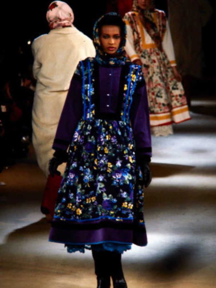Kenzo KENZO Early showy blue and purple wool floral set vintage Size M / US 6-8 / IT 42-44 - 2 Thumbnail
