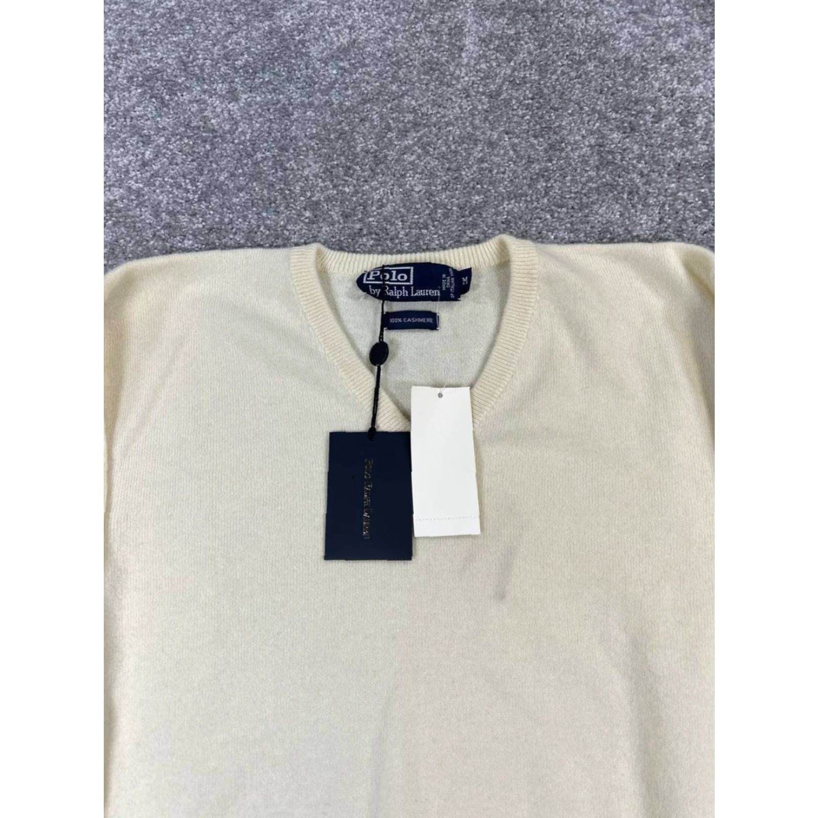 Polo Ralph Lauren Polo By Ralph Lauren Sweater Mens Medium Beige Cashmere Knit Pullover New* Size US M / EU 48-50 / 2 - 2 Thumbnail