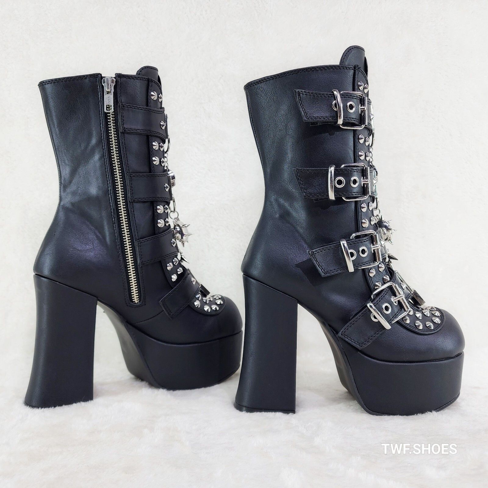 Demonia Cult DEMONIA Charade 118 Mace Charms Platform Chunky Heel Goth Mi Size US 10 / IT 40 - 5 Thumbnail