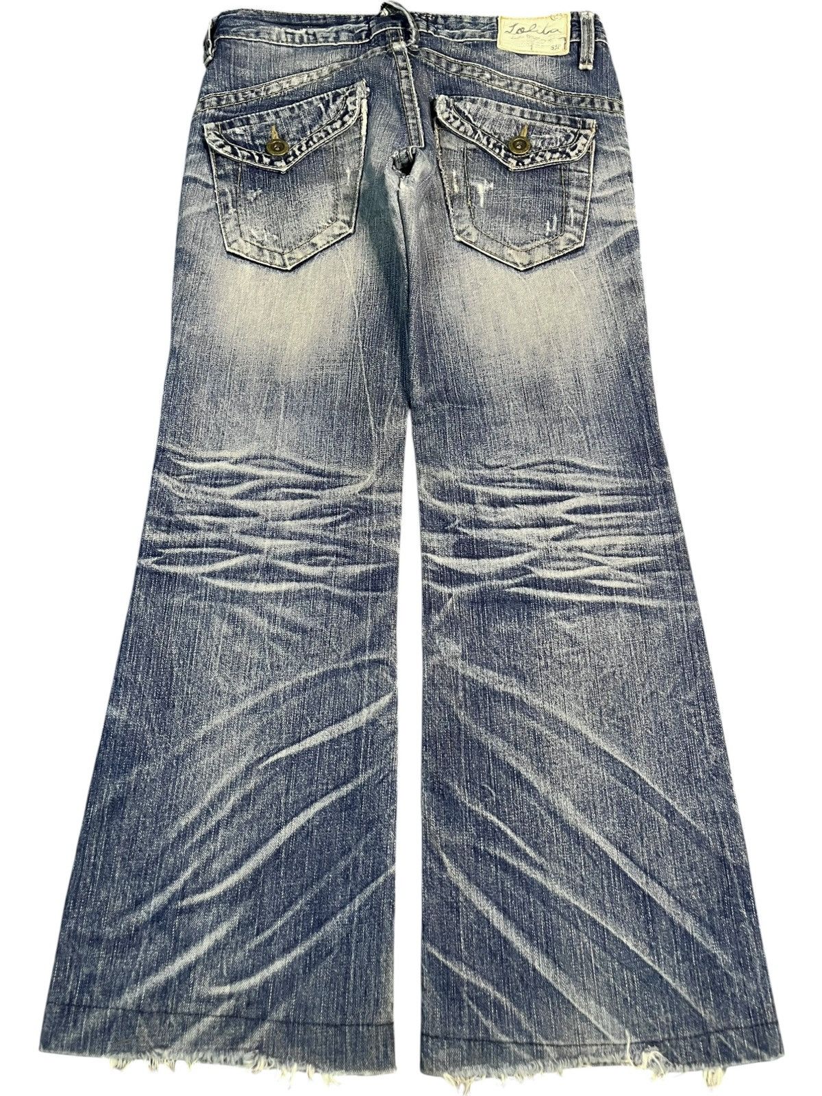 Hysteric Glamour Vintage Lolita Faded Distressed Low Rise Flare Jeans Size 32" / US 10 / IT 46 - 1 Thumbnail