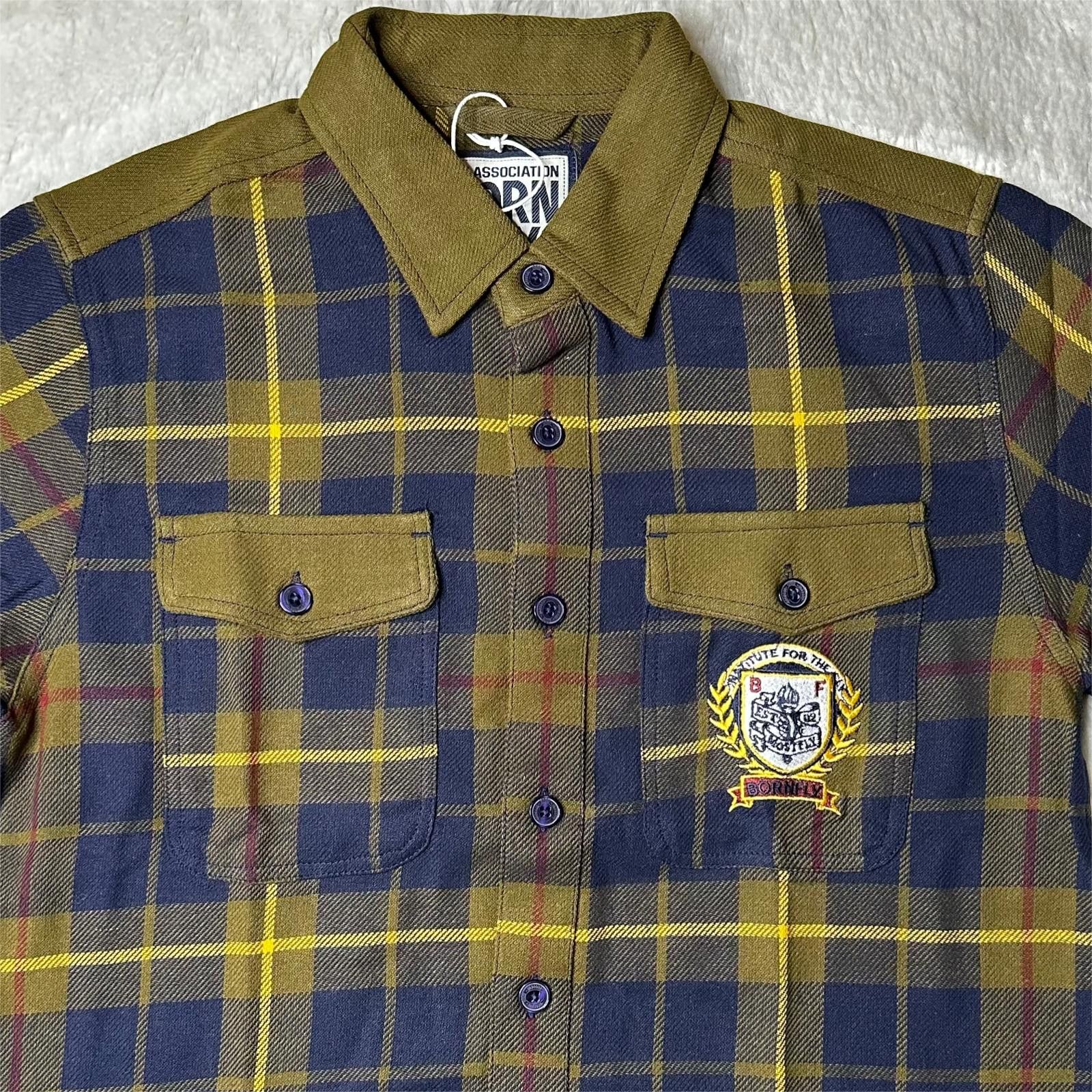 Born Fly NWT Born Fly Plaid Long Sleeve Button Up Shirt Olive Mens S Size US S / EU 44-46 / 1 - 3 Thumbnail