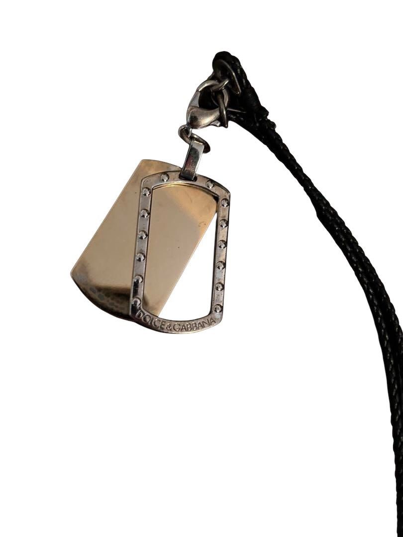 アクセサリー D&G cross dog tag leather necklace Dolce & Gabbana Men Cross Plate Dog Tag Necklace Gold Color