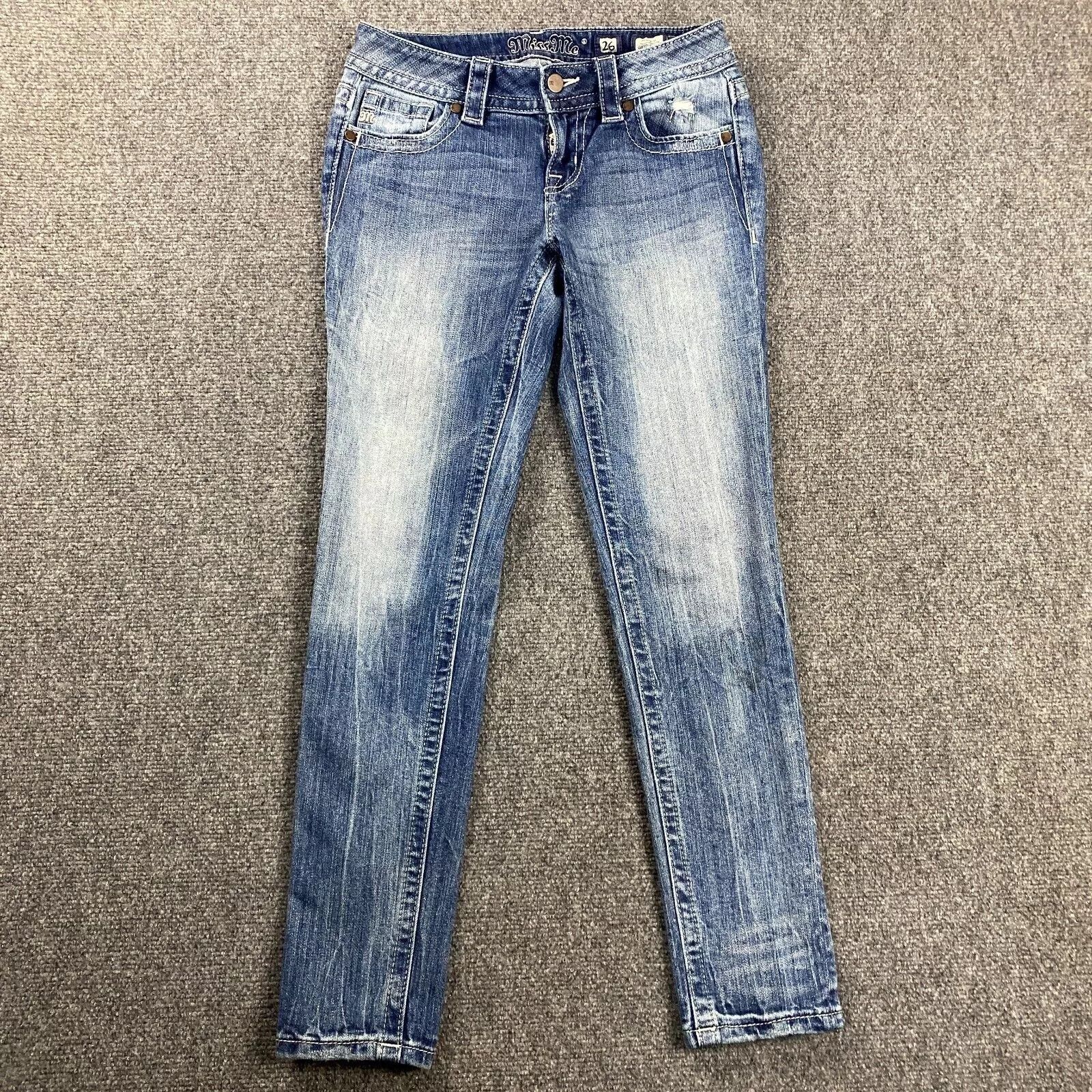 Miss Me Miss Me Jeans Womens 26 Denim Blue Mid Rise Cuffed Skinny Size 26" / US 2 / IT 38 - 1 Thumbnail