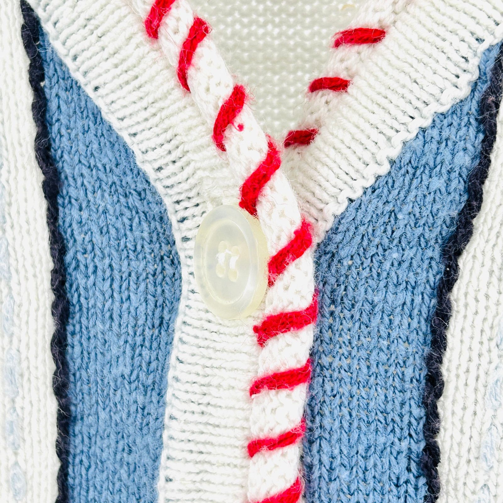 Vintage Vintage 90s Blue White Nautical Lighthouse Sweater Vest Size S / US 4 / IT 40 - 2 Thumbnail